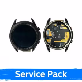 LCD displejs saderīgs ar Samsung R845 (R840) Watch Classic 3 41mm ar rāmi / Mystic Black / (Service Pack)