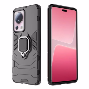 Viedtālruņa apvalks Ring Armor Xiaomi 13 Lite ar magnētisko turētāju un gredzenu - melns