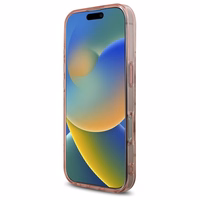 Guess IML Peony On 4G Background Magnētiskais viedtālruņa apvalks iPhone 16 Pro - rozā