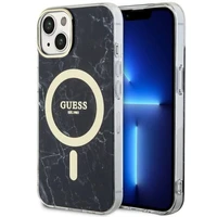 Guess GUHMP14SPCUMAK iPhone 14 6.1" melns/melns cietais apvalks Marble Magnētiskais