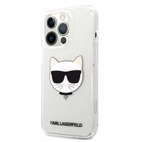 Karl Lagerfeld Choupette galvas viedtālruņa apvalks iPhone 13 Pro Max – caurspīdīgs