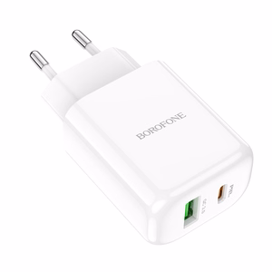 Borofone Wall charger BN4 Potential - USB + Type C - QC 3.0 PD 2.0 20W white