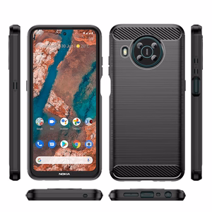 Carbon viedtālruņa apvalks elastīgs apvalks Nokia X100 melna