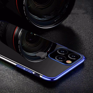 Caurspīdīgs krāsains apvalks Gel TPU ar elektroplāksnes rāmi Xiaomi Mi 11 sarkans