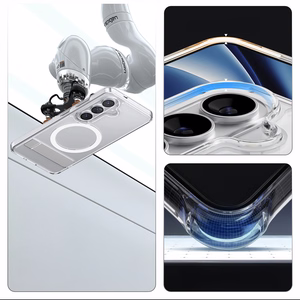 Spigen Ultra Hybrid S Mag MagSafe maciņš priekš Samsung Galaxy S26+ - caurspīdīgs un balts