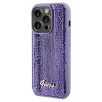 Guess Sequin Script Metal viedtālruņa apvalks iPhone 13 Pro / 13 - violets