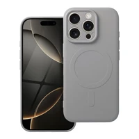 Silikona magnētiskais viedtālruņa apvalks, saderīgs ar MagSafe, iPhone 16 Pro, titāna krāsas