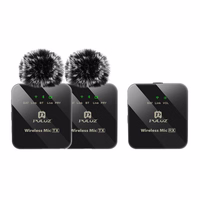PULUZ bezvadu piespraužamais mikrofons 2 TX + 1 RX