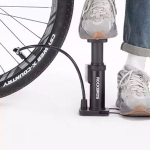 Rockbros 42610002001 grīdas velosipēda pumpis ar manometru - melns