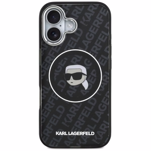 Karl Lagerfeld IML Karl Galvas Logotips Magnētiskais viedtālruņa apvalks iPhone 17 - Melns