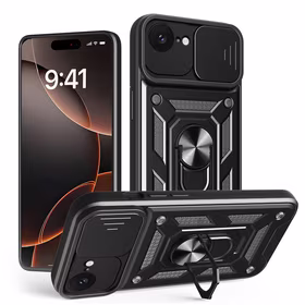 Defender Slide korpuss iPhone 16e / 17e melns