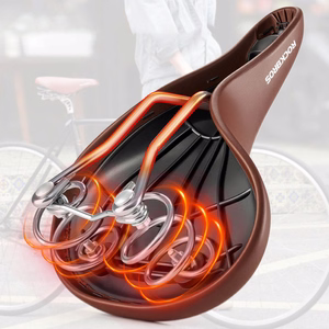 Rockbros 6800S ērts retro stila velosipēda sēdeklis – brūns