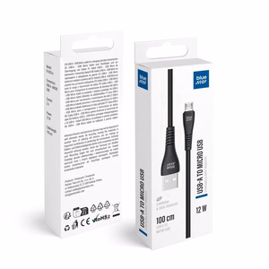 Kabelis USB A uz Micro USB Blue Star 2A 12W 1 m PJ-DG3-A melns