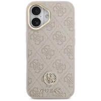 Guess 4G Strass Logo & Big Strap Metal Buttons Magnētiskais viedtālruņa apvalks iPhone 17 - rozā