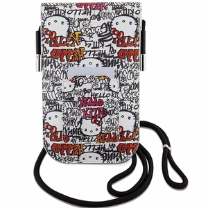 Hello Kitty Leather Tags Graffiti pleca soma – bēšs