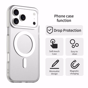 Balts magnētisks hibrīda PC, PET un TPU vāciņš iPhone 18 Pro Max / 17 Pro Max