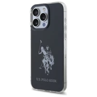 US Polo USHCP15XTPUHRBK iPhone 15 Pro Max 6.7" melna/melna Spīdīgs Liels Logotips