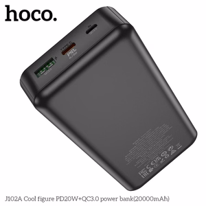 Portatīvais lādētājs (m) Hoco 20000 mAh QC3.0 PD 3A 20W J102A melns
