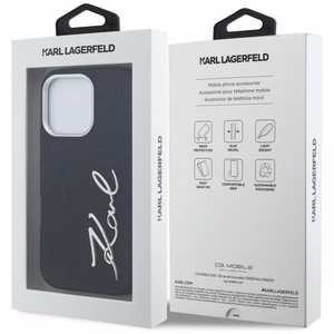 Karl Lagerfeld FW Jeans Signature Logo Maciņš iPhone 16 Pro Max - melns