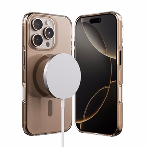 Crong Clear MAG Pro MagSafe vāciņš ierīcei iPhone 16 Pro, tuksneša smilškrāsā