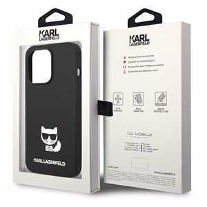 Karl Lagerfeld KLHCP14LSLCTBK Silicone Choupette Body vāciņš ierīcei iPhone 14 Pro 6.1", melns