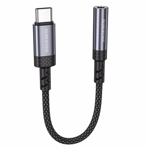 Borofone Adapteris BV24 Graceful - C tipa savienotājs ar 3,5 mm jack ligzdu - pelēks