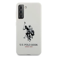 Viedtālruņa apvalks US Polo USHCS21SSLHRWH S21 G991 balts silikons ar logotipu