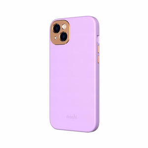 Moshi Napa vāciņš ierīcei iPhone 14 Plus, saderīgs ar MagSafe, no vegānās ādas, “Lavender Purple” krāsā