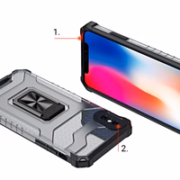 Crystal Ring Case Kickstand izturīgs izturīgs apvalks iPhone XS Max sarkans