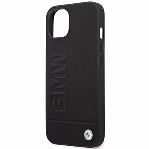 BMW BMHCP14MSLLBK iPhone 14 Plus 6.7 - melns ādas uzspiedums