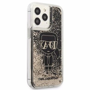 Karl Lagerfeld Liquid Glitter Gatsby viedtālruņa apvalks iPhone 13 Pro Max - melns