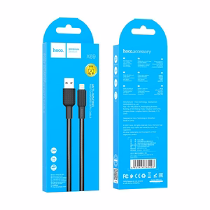 Kabelis USB A uz Lightning Hoco 2,4A 1 m X69 melns balts
