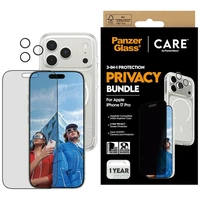 CARE by PanzerGlass flagmanis privātuma 3in1 apvalks + privātuma stikls + lēca iPhone 17 Pro