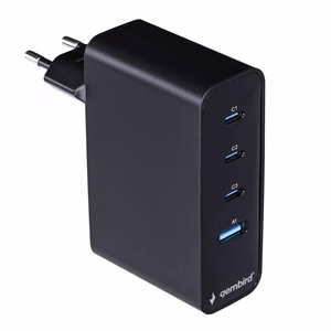 Gembird TA-UC-PDQC100LCD-01-BK mobilās ierīces lādētājs klēpjdators, viedtālrunis melns AC ātra uzlāde iekštelpām