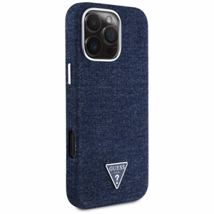 Guess džinsinis trikampio logotips MagSafe iPhone 16 Pro Max viedtālruņa apvalks (m) - zils (m)