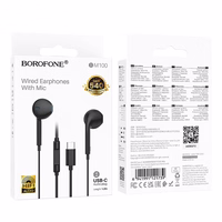 Borofone austiņas BM100 Fuente ar mikrofonu Type C (DAC) melnas