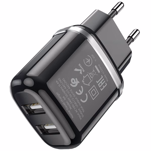 Lādētājs Hoco N4 12W 2xUSB-A melns