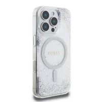 Guess GUHMP16XRGRGES viedtālruņa apvalks iPhone 16 Pro Max 6.9" sudraba krāsas ciets apvalks Resin Gradient Glitter MagSafe