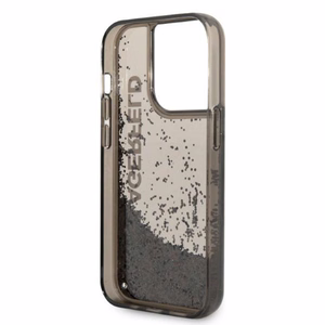 Karl Lagerfeld Liquid Glitter Elong viedtālruņa apvalks iPhone 14 Pro Max - melns