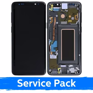 LCD displejs saderīgs ar Samsung G960 S9 ar rāmi / Titanium pelēks / (Service Pack)