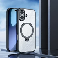 Dux Ducis Aimo Mag vāciņš ar magnētisko gredzenu un statīvu iPhone 17 – melns