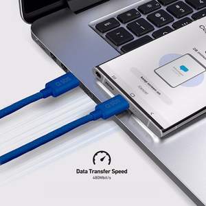 SBS TECABLETISSUETCCB USB-C - USB-C 1,5 m 60W pīts kabelis - zils