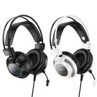 HOCO vadu austiņas USB A + Jack 3,5 mm ar mikrofonu spēlēm W110 2 m melnas