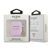 Guess GUA2LSC4EU AirPods 1/2 apvalks violeta/violeta silikona šarms 4G kolekcija