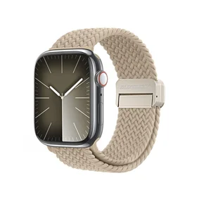 DUX DUCIS MIXTURE PRO elastīgā pītā pulksteņa siksna Apple Watch 42/44/45/49 mm smilškrāsas