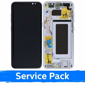 LCD-дисплей для Samsung G950 S8 в рамке серебристый (Service Pack)