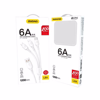 USB kabelis - USB C / micro USB / Lightning 480Mb/s 6A 1.2m - balts