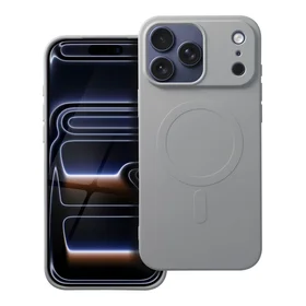 Silikona Magnētiskais viedtālruņa apvalks (ar lielu atveri), savietojams ar MagSafe, iPhone 17 Pro Max, titāna krāsas