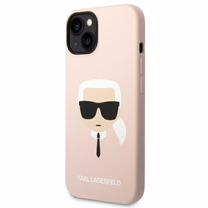 Karl Lagerfeld KLHMP14SSLKHLP iPhone 14 6.1 "cietais apvalks gaiši rozā / gaiši rozā Silikona Karla Galva Magsafe