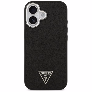 Guess Mirdzošs Trīsstūra Logotips Magnētiskais viedtālruņa apvalks iPhone 17 - melns